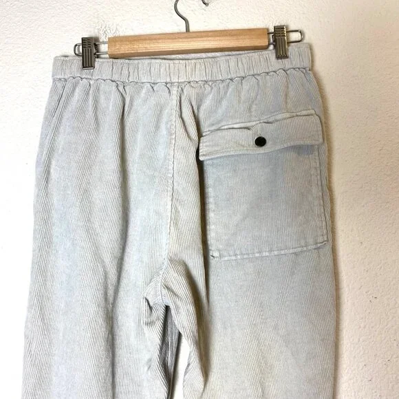 Outerknown Verano Hemp Beach Corduroy Drawstring Utility Pants Grey Beige - Picture 5 of 7